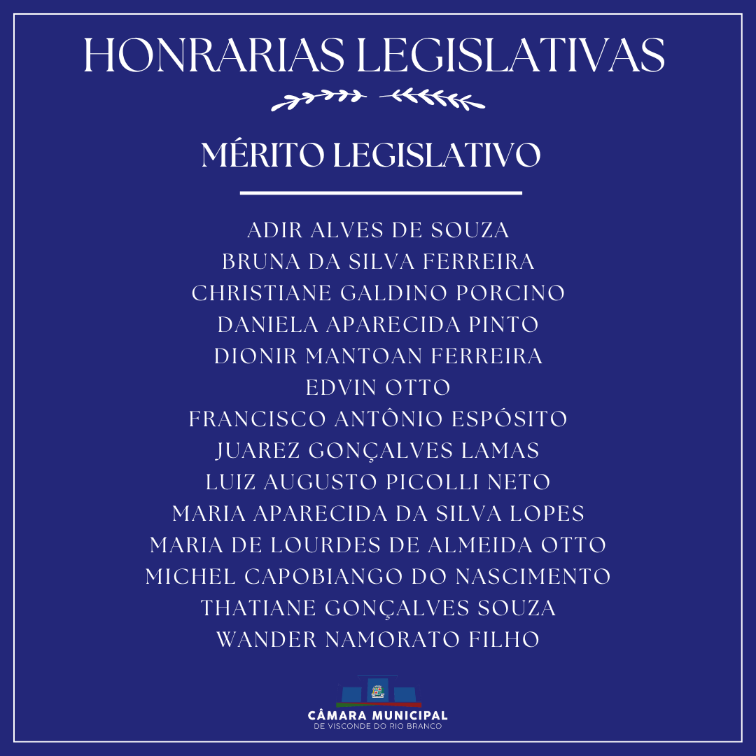 Câmara outorga diploma de Mérito Legislativo a 14 homenageados