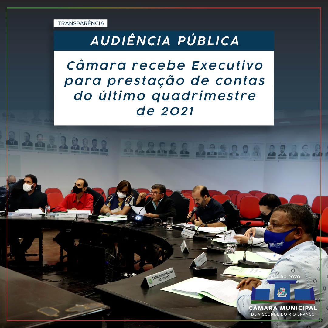 Câmara recebe Executivo para prestação de contas do atual mandato