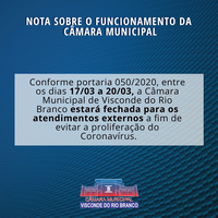 Comunicado de suspensão de atendimento externo