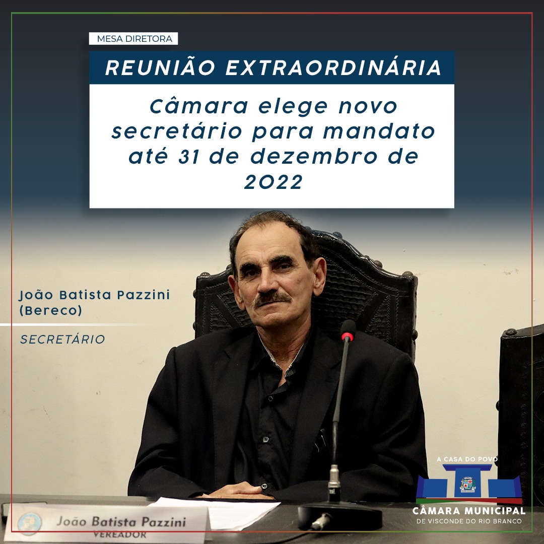 Novo secretário da Câmara é eleito em sessão extraordinária 